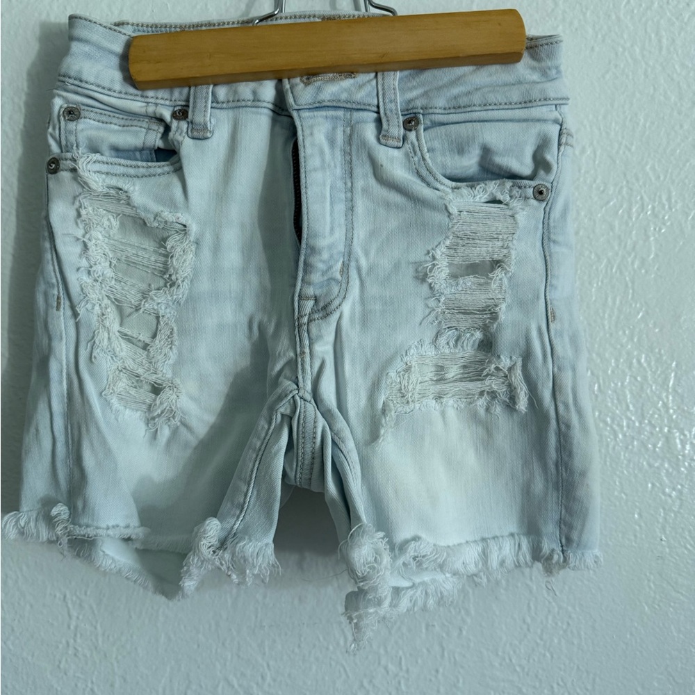American eagle Light Blue Distressed Denim Shorts